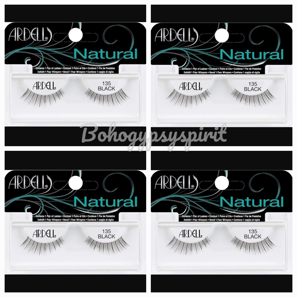4 Pairs - Ardell Professional Natural Lashes Bundle, Black 135